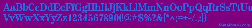 ValencialhBold-fontti – siniset fontit violetilla taustalla
