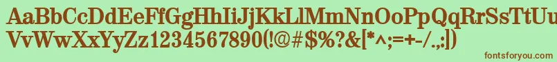 ValencialhBold-fontti – ruskeat fontit vihreällä taustalla
