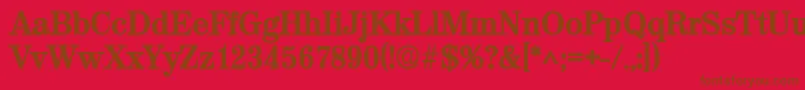 ValencialhBold-fontti – ruskeat fontit punaisella taustalla