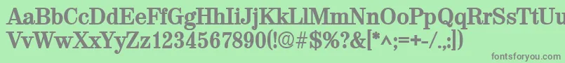 ValencialhBold-fontti – harmaat kirjasimet vihreällä taustalla