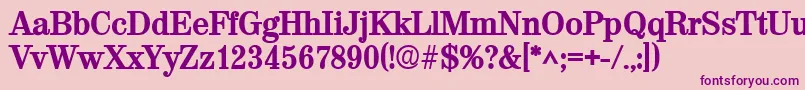 フォントValencialhBold – ピンクの背景に紫のフォント