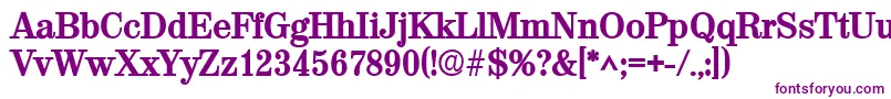 フォントValencialhBold – 白い背景に紫のフォント