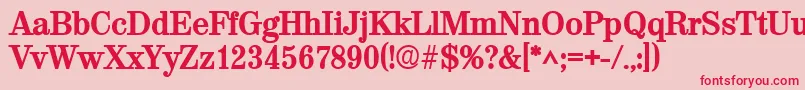 フォントValencialhBold – ピンクの背景に赤い文字