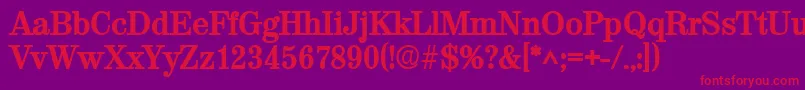 ValencialhBold-fontti – punaiset fontit violetilla taustalla