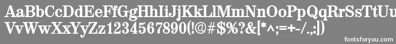 Шрифт ValencialhBold – белые шрифты на сером фоне