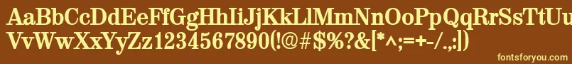 ValencialhBold-fontti – keltaiset fontit ruskealla taustalla