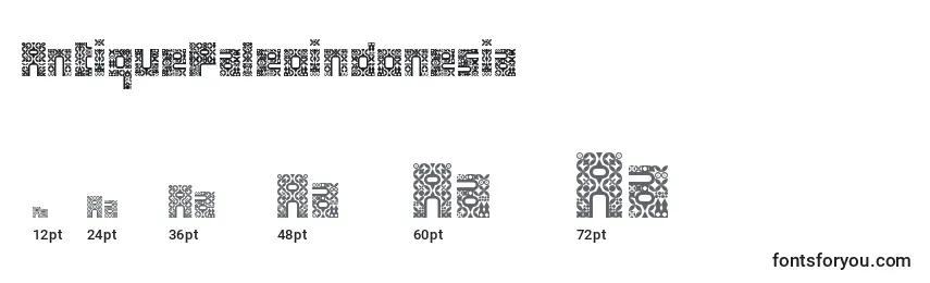 Размеры шрифта AntiquePaleoindonesia