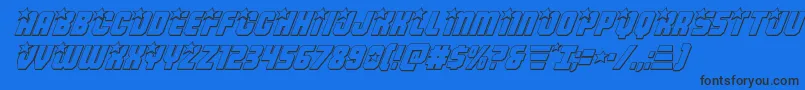 Armyrangers3Dital-Schriftart – Schwarze Schriften auf blauem Hintergrund