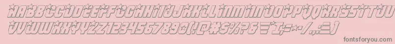 Fonte Armyrangers3Dital – fontes cinzas em um fundo rosa