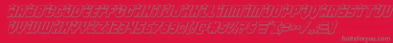 フォントArmyrangers3Dital – 赤い背景に灰色の文字