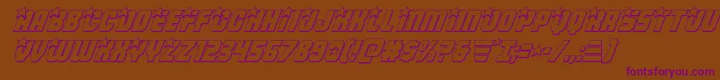 Armyrangers3Dital-Schriftart – Violette Schriften auf braunem Hintergrund