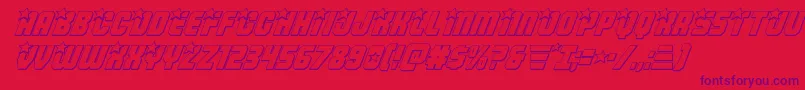 フォントArmyrangers3Dital – 赤い背景に紫のフォント