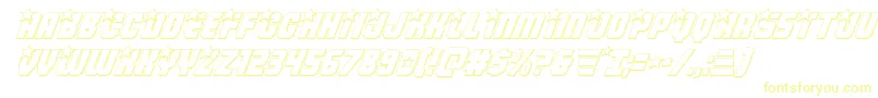 Armyrangers3Dital-Schriftart – Gelbe Schriften auf weißem Hintergrund