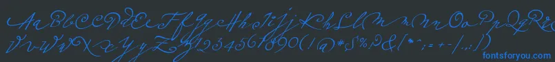 Подробнее о шрифте Plumeroscript Шрифт Plumeroscript – синие шрифты на чёрном фоне