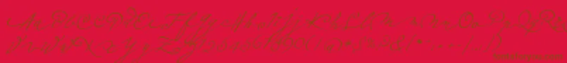 fuente Plumeroscript – Fuentes Marrones Sobre Fondo Rojo