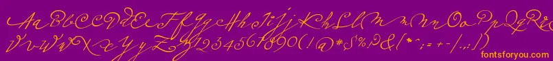 Шрифт Plumeroscript – оранжевые шрифты на фиолетовом фоне