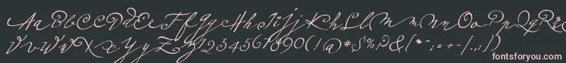 Шрифт Plumeroscript – розовые шрифты на чёрном фоне