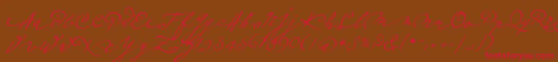 Plumeroscript Font – Red Fonts on Brown Background