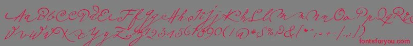 Plumeroscript-Schriftart – Rote Schriften auf grauem Hintergrund