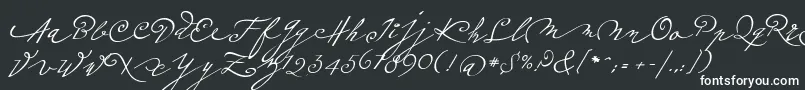 Plumeroscript-fontti – valkoiset fontit mustalla taustalla