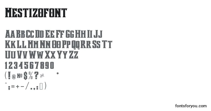 Czcionka Mestizofont – alfabet, cyfry, specjalne znaki
