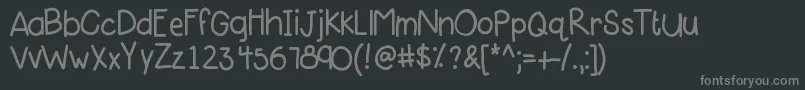 フォントKbpinklipgloss – 黒い背景に灰色の文字