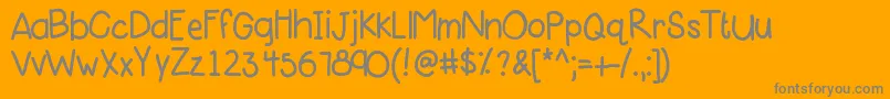 Kbpinklipgloss-Schriftart – Graue Schriften auf orangefarbenem Hintergrund