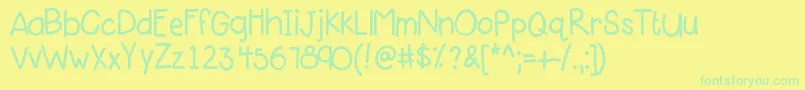 fuente Kbpinklipgloss – Fuentes Verdes Sobre Fondo Amarillo