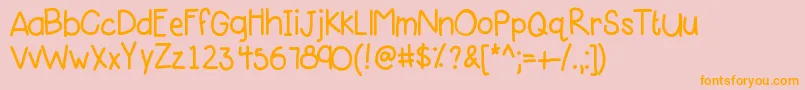 Kbpinklipgloss-fontti – oranssit fontit vaaleanpunaisella taustalla
