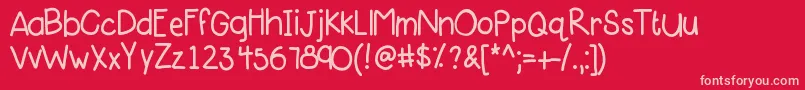 Kbpinklipgloss Font – Pink Fonts on Red Background