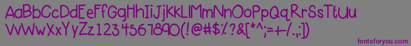 Kbpinklipgloss-Schriftart – Violette Schriften auf grauem Hintergrund