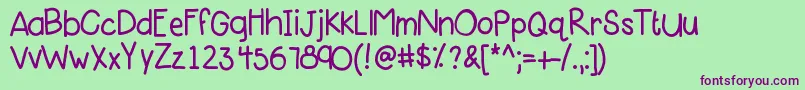 Kbpinklipgloss Font – Purple Fonts on Green Background