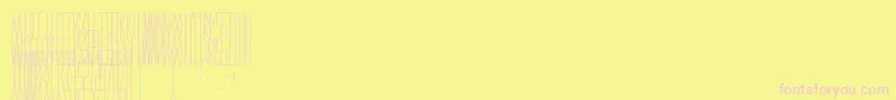 JmhCelaenoBook-Schriftart – Rosa Schriften auf gelbem Hintergrund