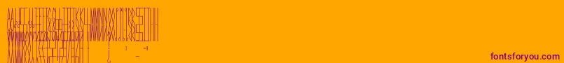 JmhCelaenoBook-Schriftart – Violette Schriften auf orangefarbenem Hintergrund