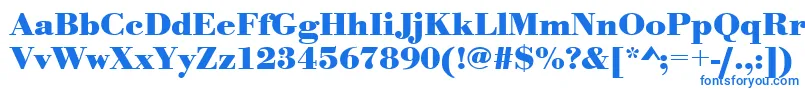 フォントUrwbodonitwidBold – 白い背景に青い文字