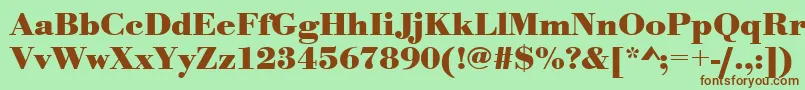 Шрифт UrwbodonitwidBold – коричневые шрифты на зелёном фоне