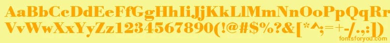 UrwbodonitwidBold Font – Orange Fonts on Yellow Background