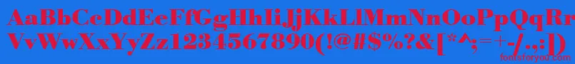 UrwbodonitwidBold Font – Red Fonts on Blue Background