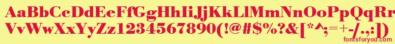 UrwbodonitwidBold Font – Red Fonts on Yellow Background