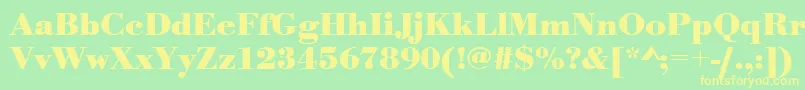 UrwbodonitwidBold Font – Yellow Fonts on Green Background