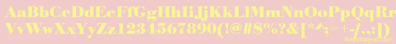 UrwbodonitwidBold-Schriftart – Gelbe Schriften auf rosa Hintergrund