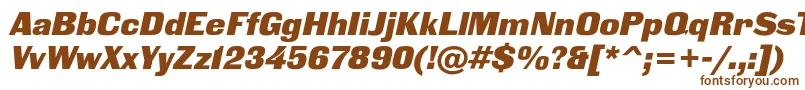 BlackgroteskcItalic-fontti – ruskeat fontit valkoisella taustalla