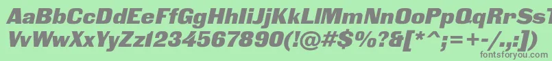 フォントBlackgroteskcItalic – 緑の背景に灰色の文字