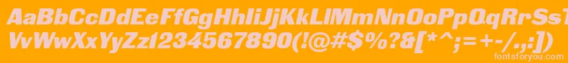 BlackgroteskcItalic Font – Pink Fonts on Orange Background