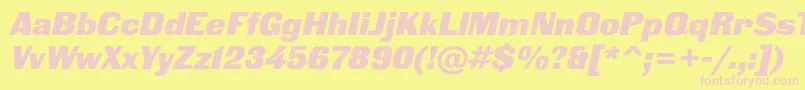 Шрифт BlackgroteskcItalic – розовые шрифты на жёлтом фоне