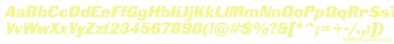 BlackgroteskcItalic-fontti – keltaiset fontit