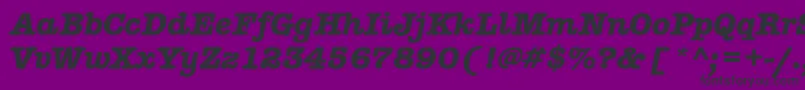 Шрифт AmericantypitcteebolItalic – чёрные шрифты на фиолетовом фоне