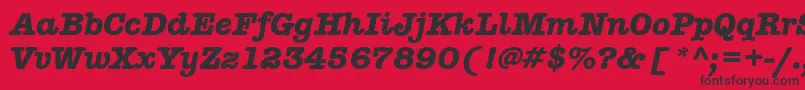 AmericantypitcteebolItalic Font – Black Fonts on Red Background