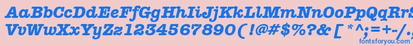 AmericantypitcteebolItalic Font – Blue Fonts on Pink Background