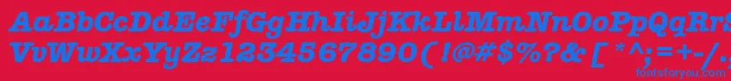 AmericantypitcteebolItalic-fontti – siniset fontit punaisella taustalla